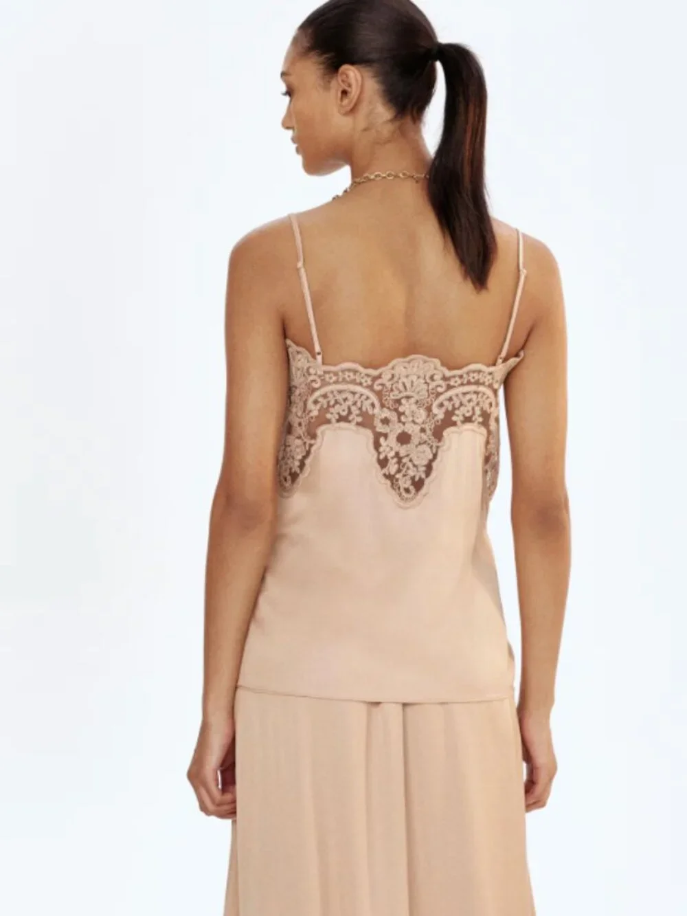 H&M Lace-Inset Satin Strappy Top - Picture 3 of 3